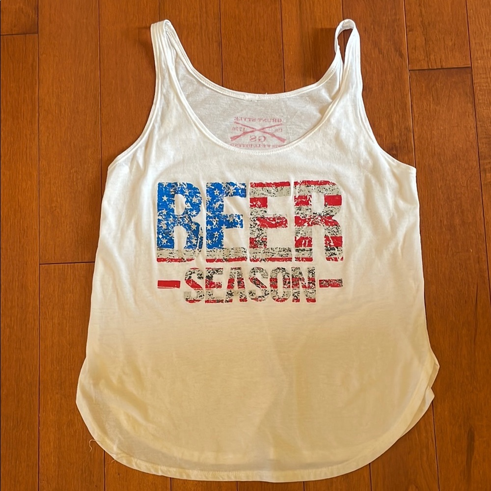White Graphic Tank Top